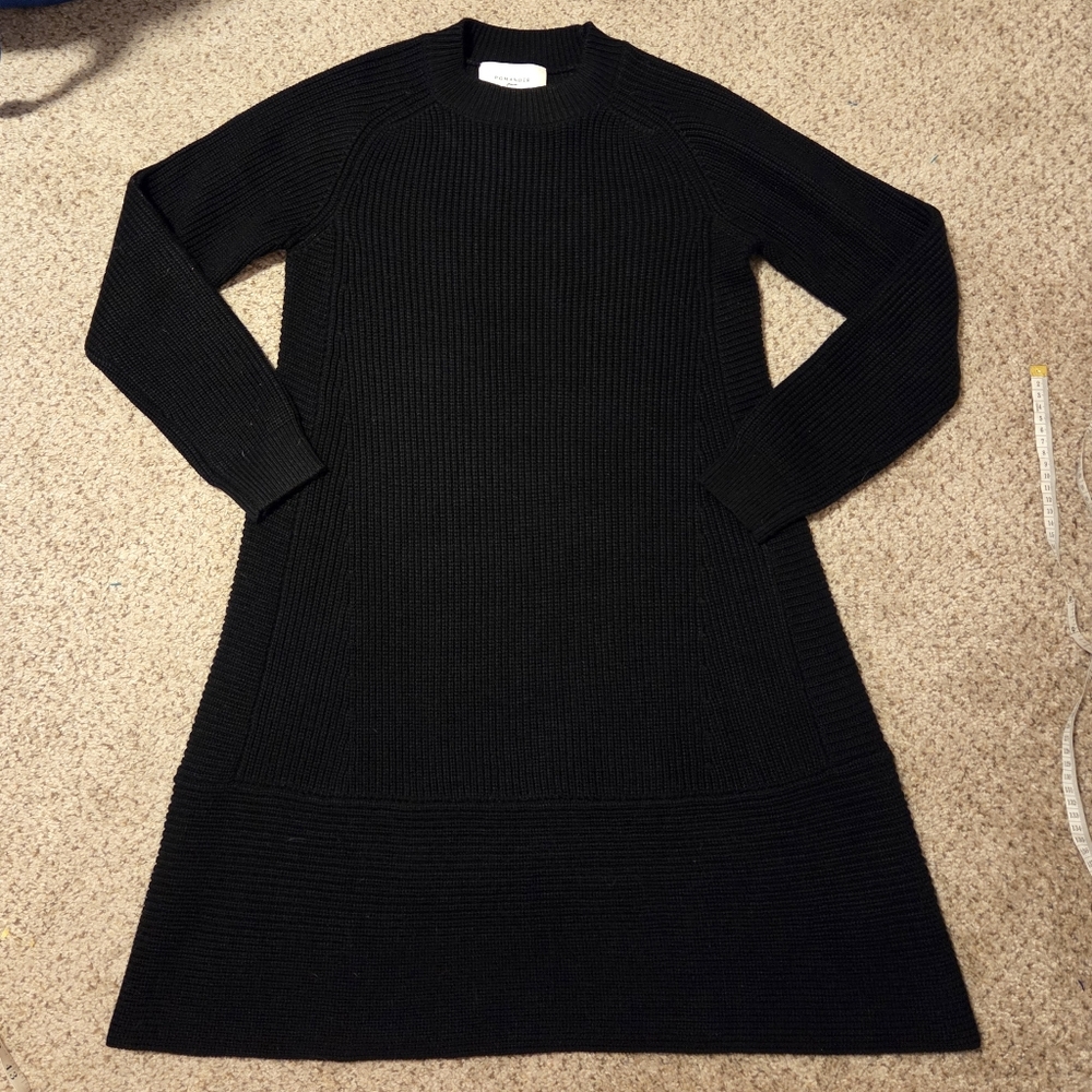 Pomander Place Ainsley Black Ribbed Knit Sweater Dress Women's Small Y23310T - Picture 3 of 7